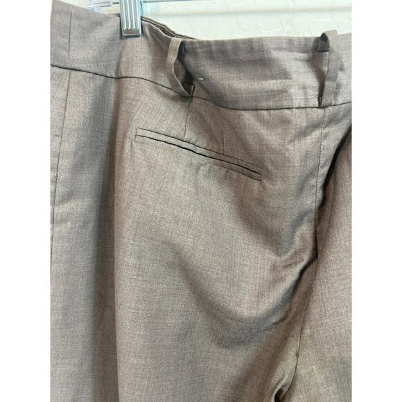 Ann Taylor Signature Fit (Just Below Waist) Sz 12 Taupe Brown Dress Pants Wide L - Picture 5 of 7